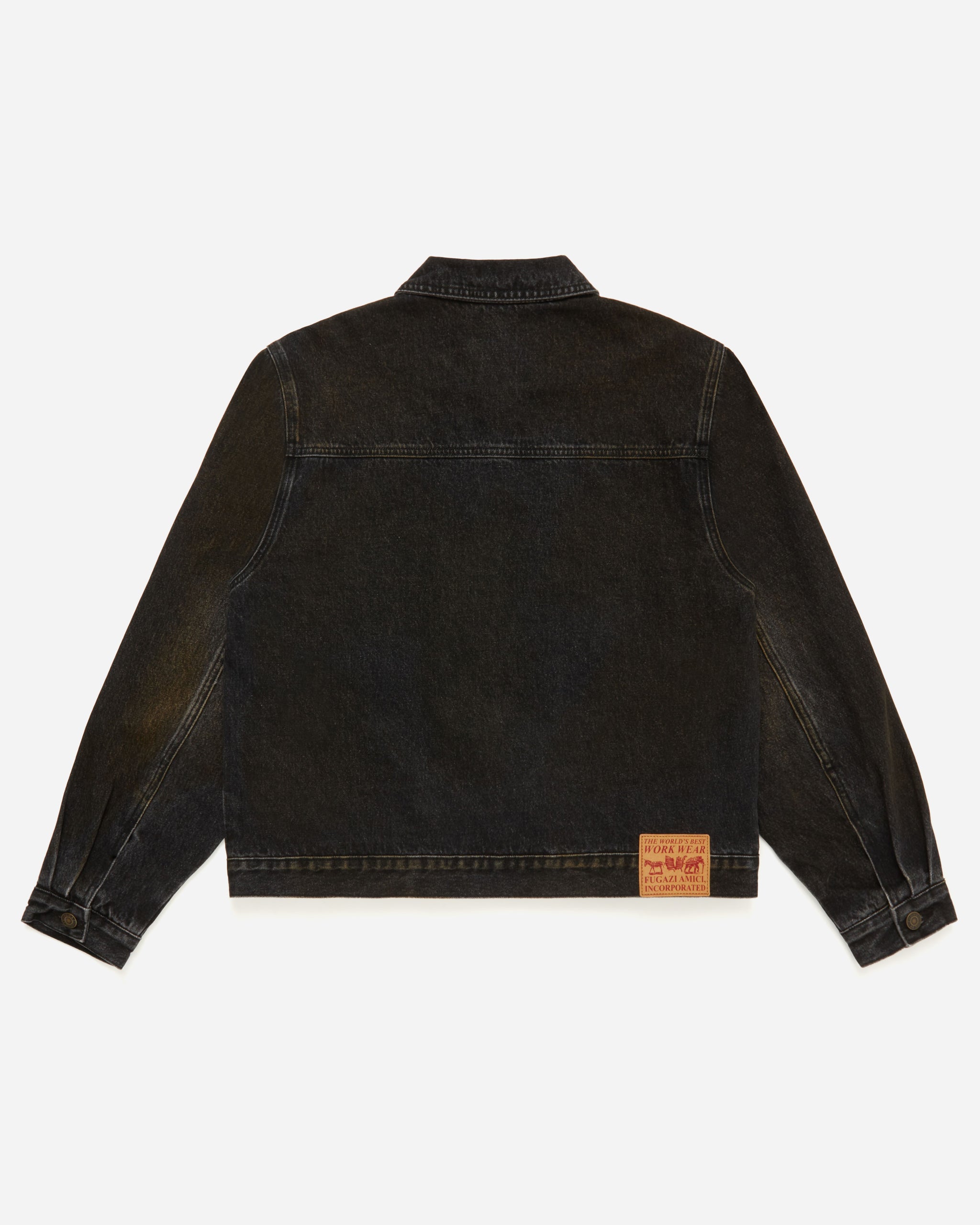 Stone Rivet Denim Jacket Washed Black – FUGAZI®