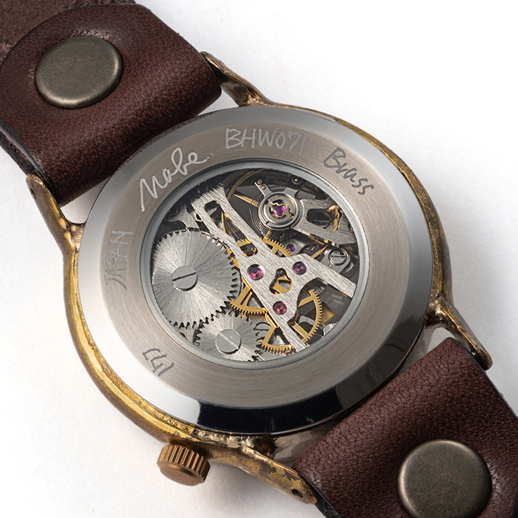 ArtyArty】クラフト時計／NABE「手巻き機械式スケルトン腕時計 ローマ