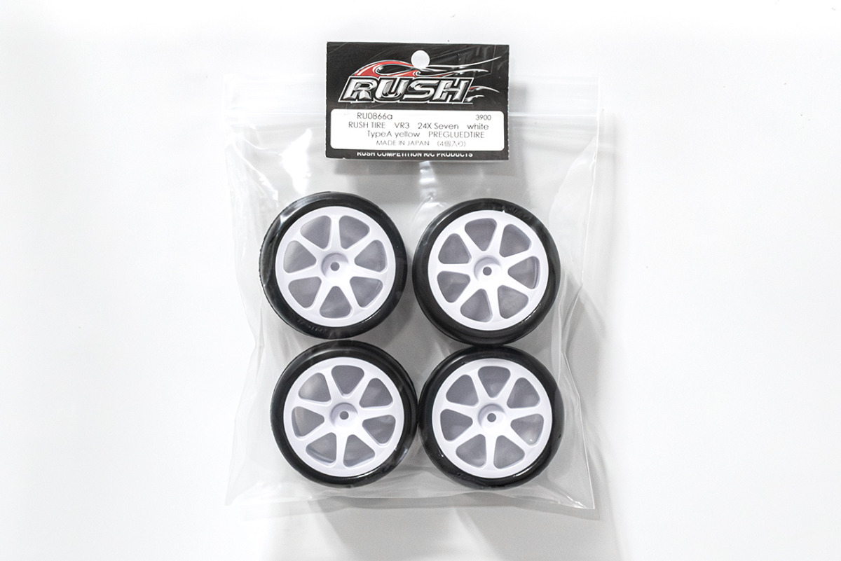 RUSH TIRE VR3 32X Seven white Type A yellow PREGLUEDTIRE RU0868a