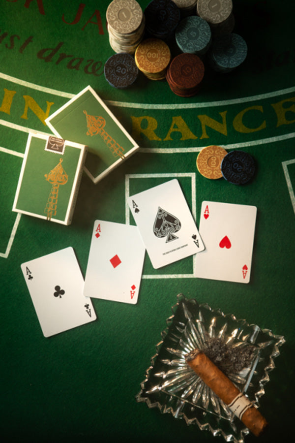 Ace Fulton's Casino Playing Cards - Emerald Green - SIGNED