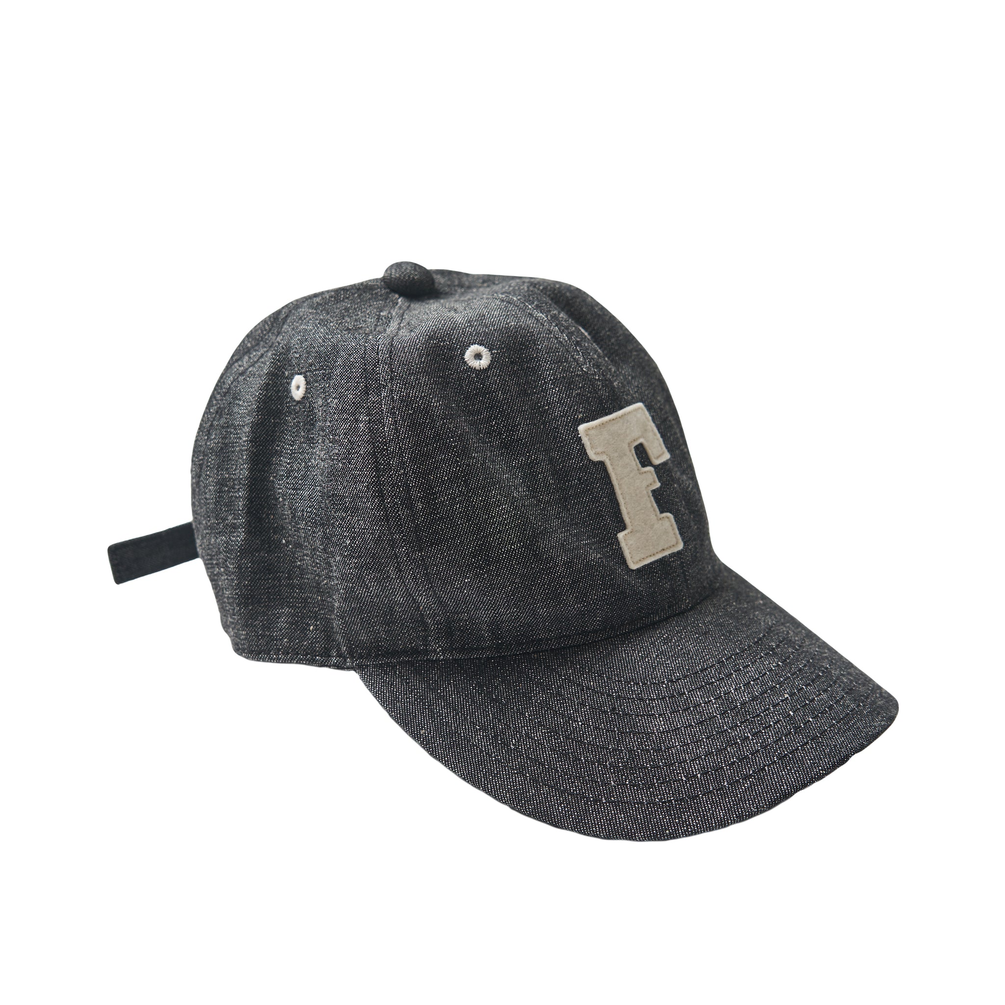 6843 - 6 Panel Denim Baseball 'F' Cap - – FULLCOUNT
