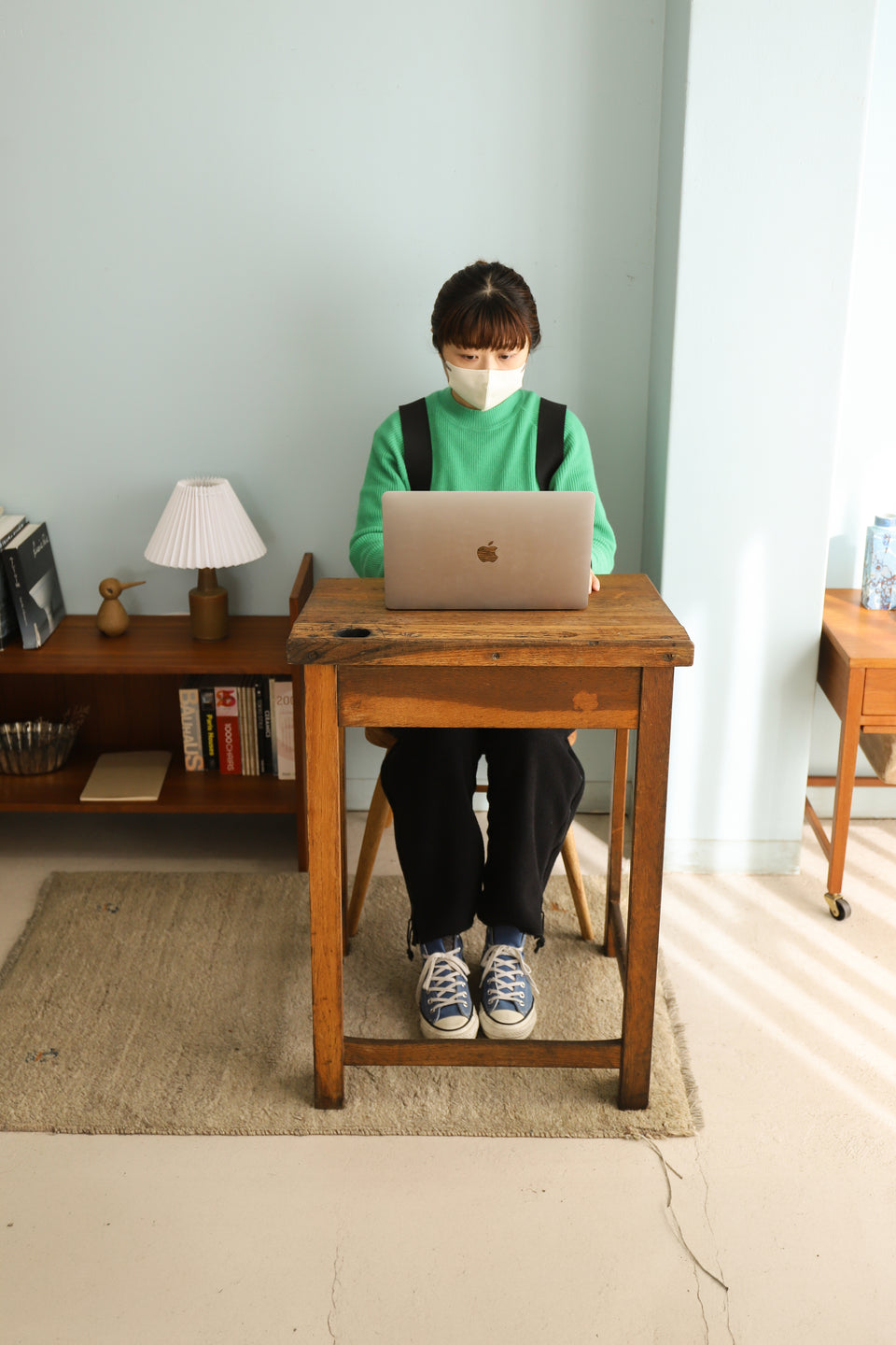 イギリスヴィンテージ 折りたたみ スクールデスク 学校机 シャビー