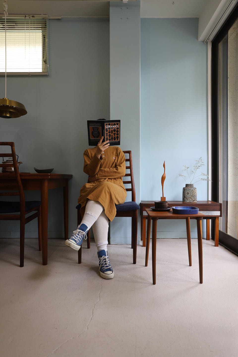 デンマークヴィンテージ ダイニングチェア 椅子 ハイバック ローズ