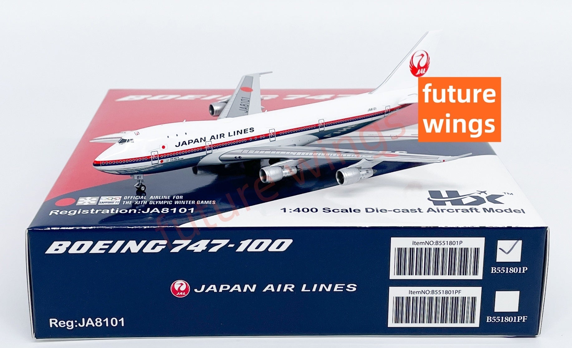 1:400 HX Models Japan Airlines B747-100 JA8101 Aircraft Model With